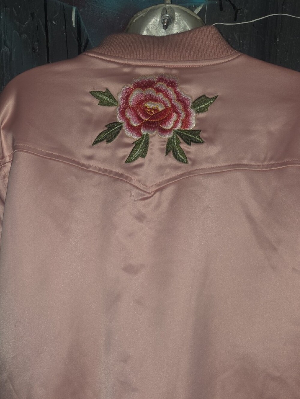 Joseph A Rose Pink Satin Bomber Jacket
